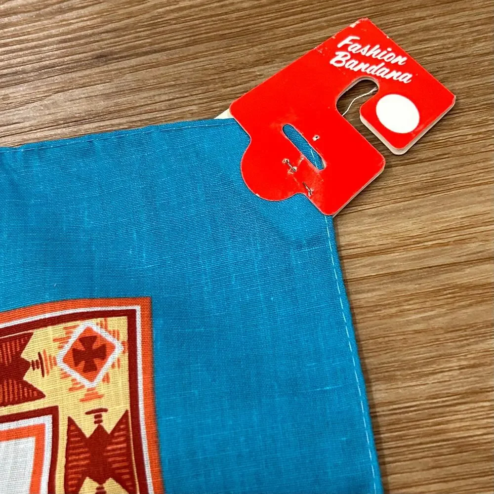 Vintage 1980s Deadstock Thunderbird Southwestern Bandana USA Made NOS 22x22 -